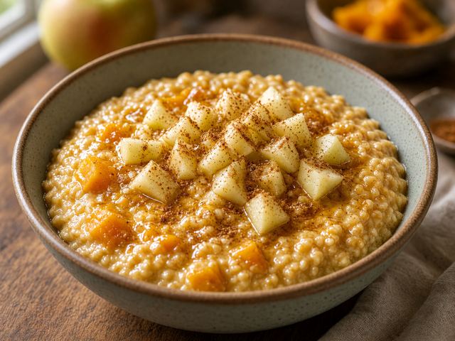 Warm Spiced Apple Pumpkin Porridge