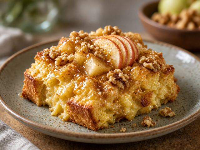 Apple Walnut Bread Pudding