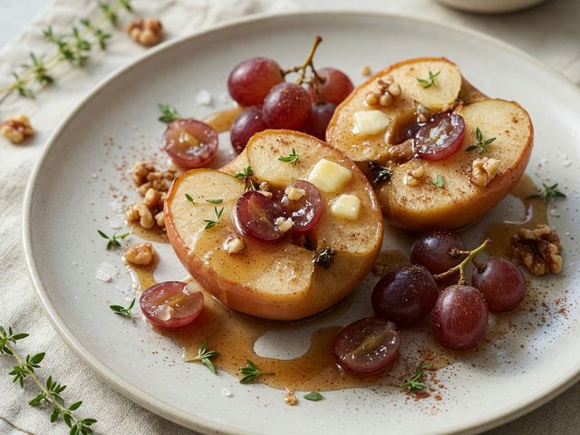 Baked Cinnamon Apples with Grapes