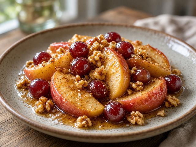 Baked Cinnamon Apples with Grapes