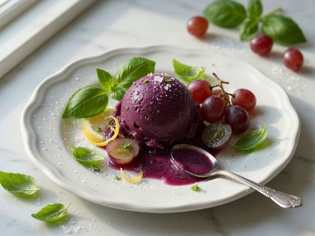 Basil-Infused Grape Sorbet