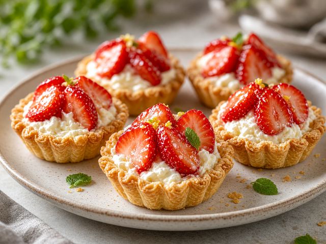 Bite-Size Strawberry Cream Pie Tarts