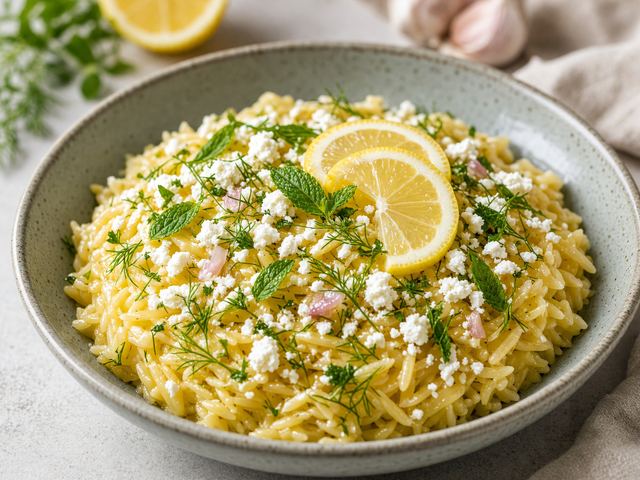 Bright Lemon Herb Orzo Pilaf