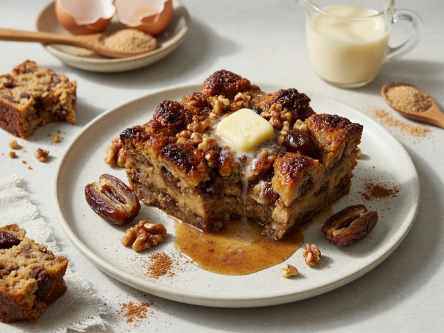 Brown Butter Date Nut Bread Pudding
