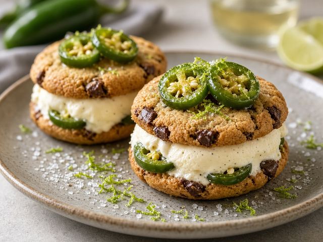 Candied Jalapeño Ice Cream Sandwiches