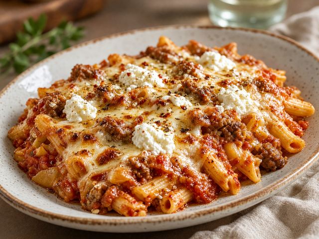 Cheesy Baked Ziti Casserole