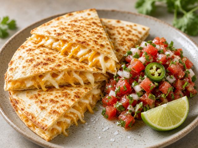 Classic Cheese Quesadilla with Tomato Salsa