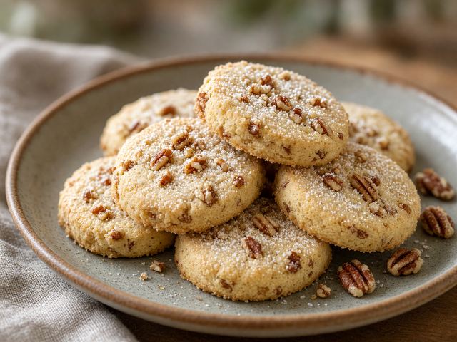 Classic Toasted Pecan Shortbread Cookies