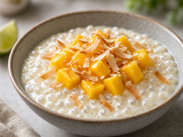 Coconut Mango Tapioca Pudding