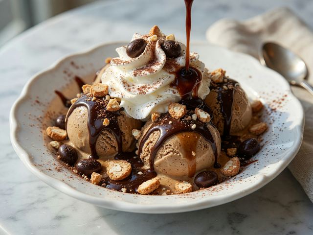 Coffee Ice Cream Affogato Sundae