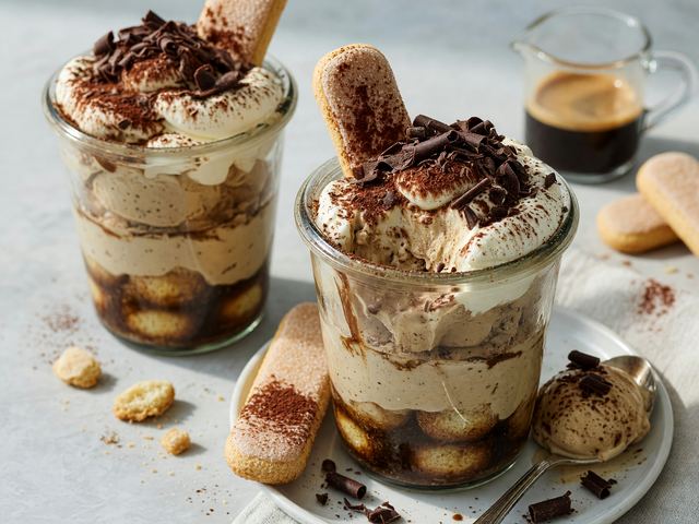 Coffee Ice Cream Tiramisu Parfaits