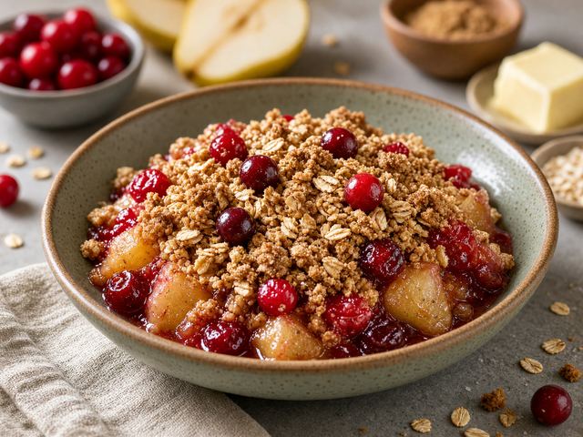 Cranberry Pear Crisp with Oats