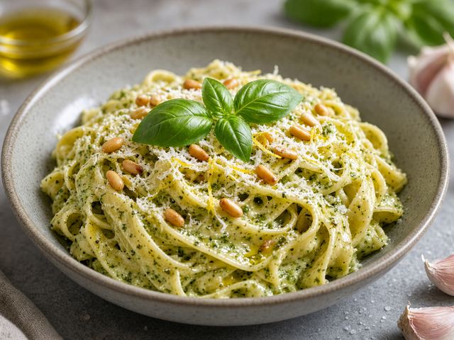Creamy Pesto Fettuccine