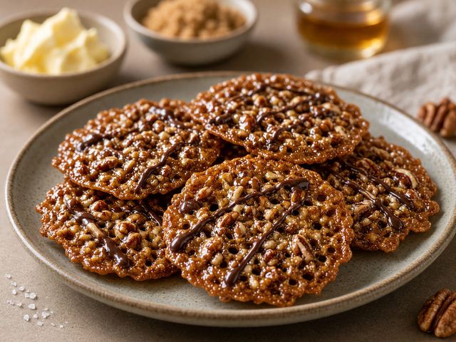 Crispy Pecan Lace Cookies