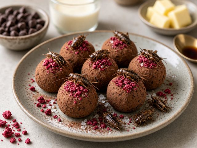 Crunchy Insect Cocoa Truffle Bites