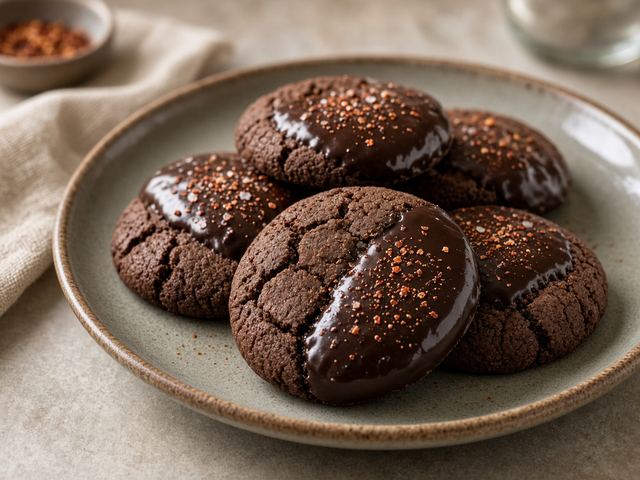Dark Chocolate Dipped Chile Cookies