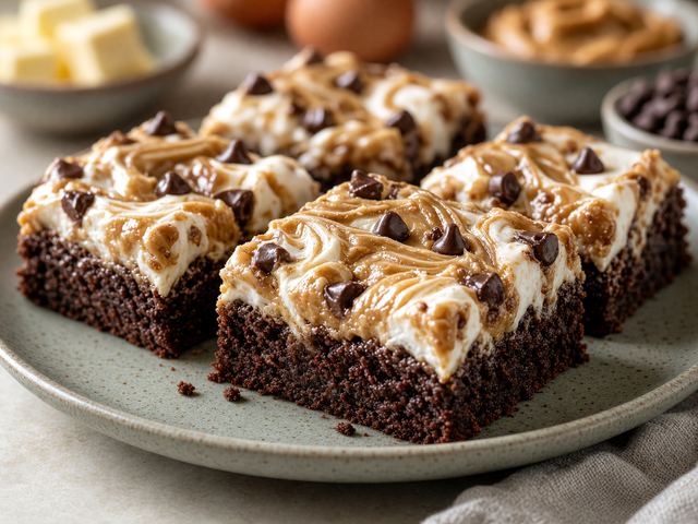 Fluffernutter Brownie Swirl Bars