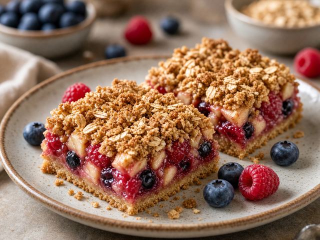 Fresh Apple Berry Crumble Bars