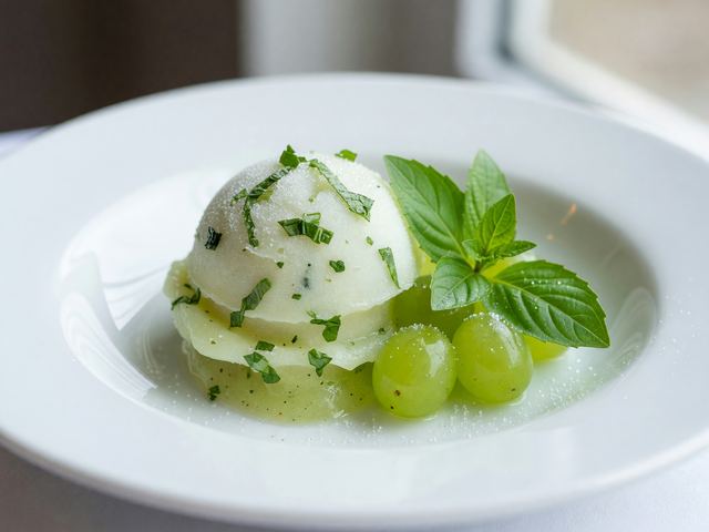 Fresh Grape & Herb Sorbet