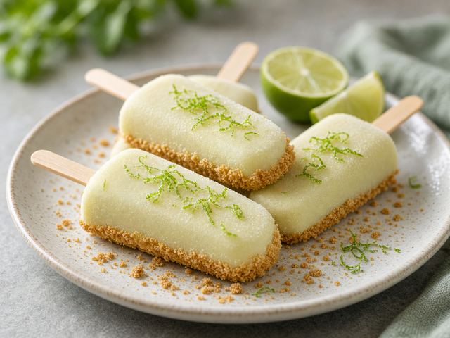 Frozen Key Lime Pie Popsicles