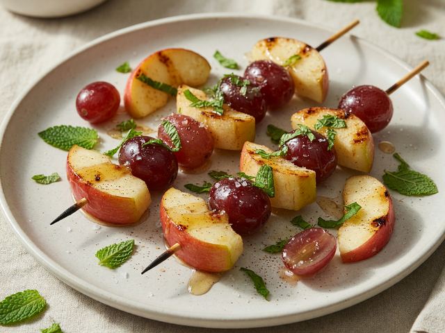 Grilled Apple & Grape Skewers