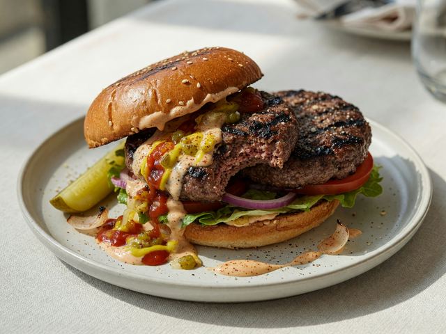 Grilled Burgers with Special Sauce