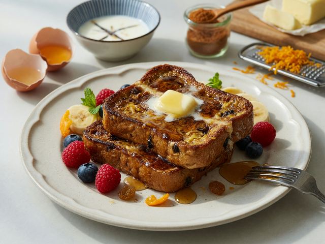 Grilled Hot Cross Bun French Toast
