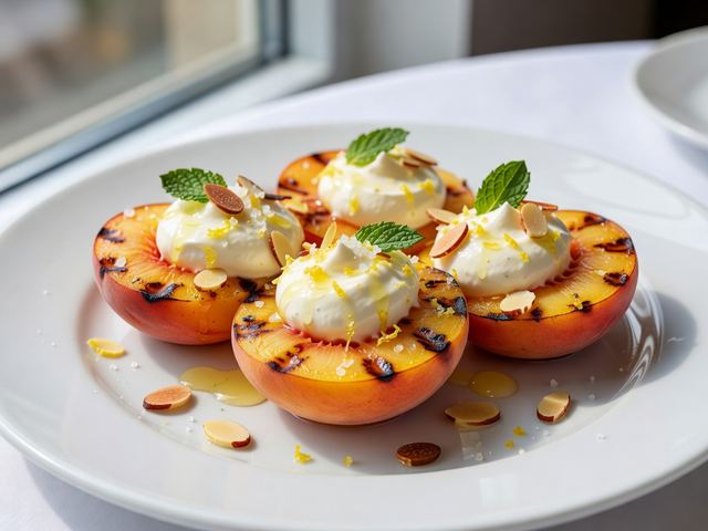 Grilled Peaches with Mascarpone
