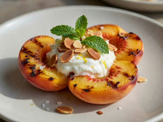 Grilled Peaches with Mascarpone