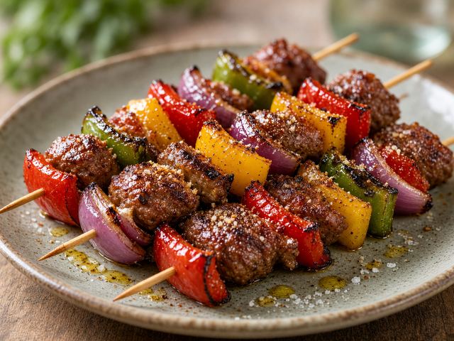 Grilled Pepper Snack Stick Kabobs