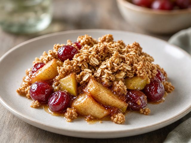 Honey-Roasted Grape & Apple Crisp