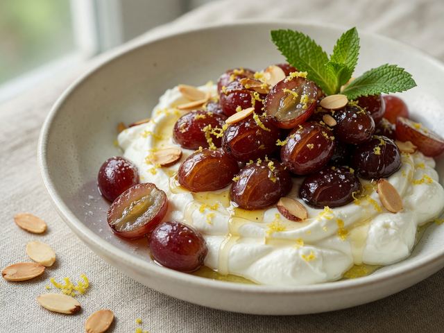 Honey-Roasted Grape & Yogurt Bowls