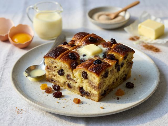 Hot Cross Bun Bread Pudding