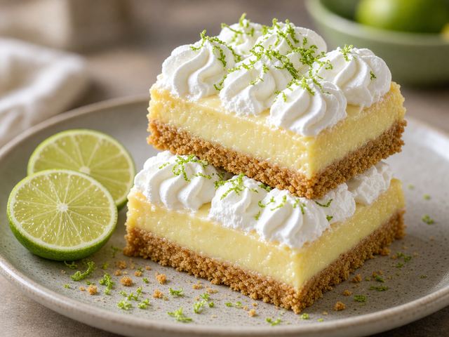Key Lime Pie Bars with Whipped Topping