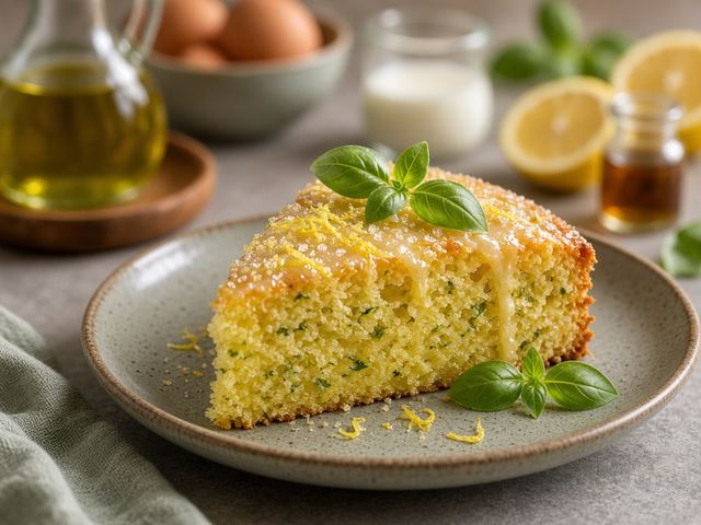 Lemon Basil Olive Oil Cake