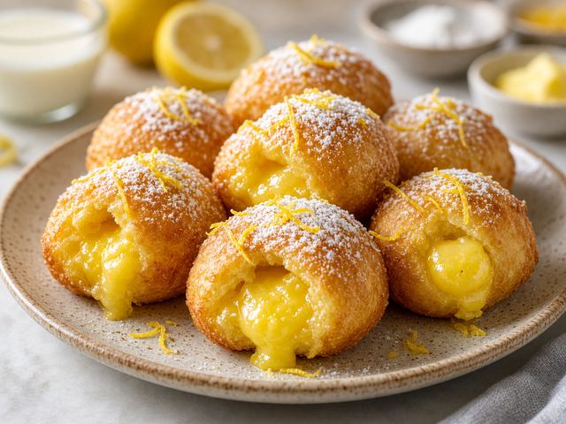 Lemon Curd Donut Puffs