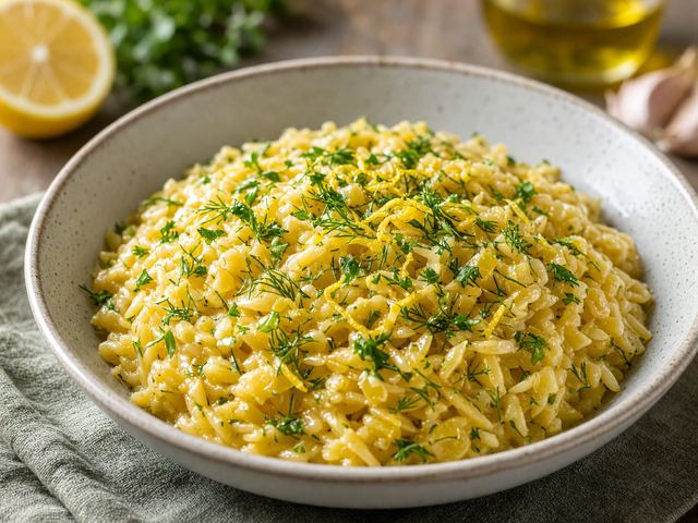 Lemon Herb Orzo Pilaf