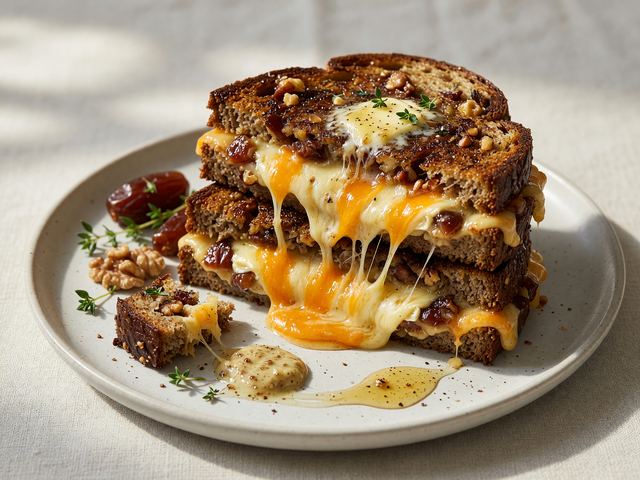 Melty Date Nut Bread Grilled Cheese