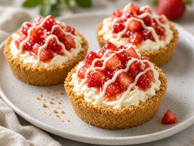 Mini Strawberry Cream Pie Tarts