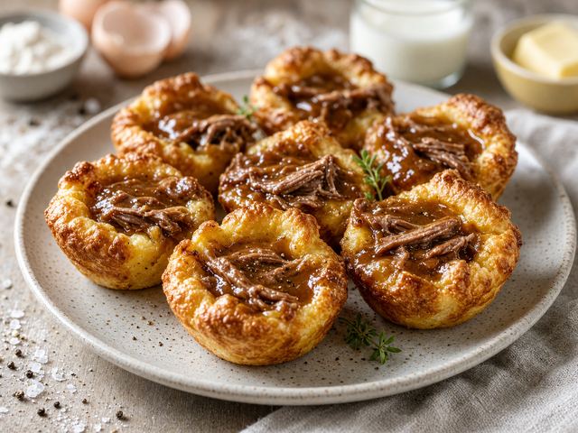 Mini Yorkshire Pudding Bites with Beef Gravy