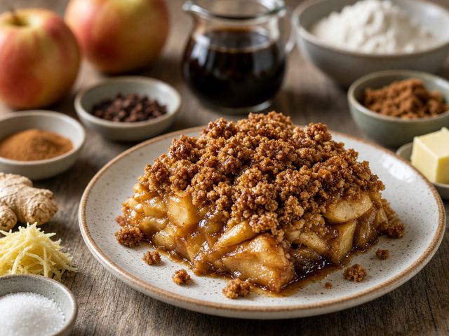 Molasses Gingerbread Apple Betty