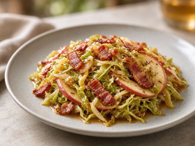 Mulled Cider Braised Cabbage with Apples
