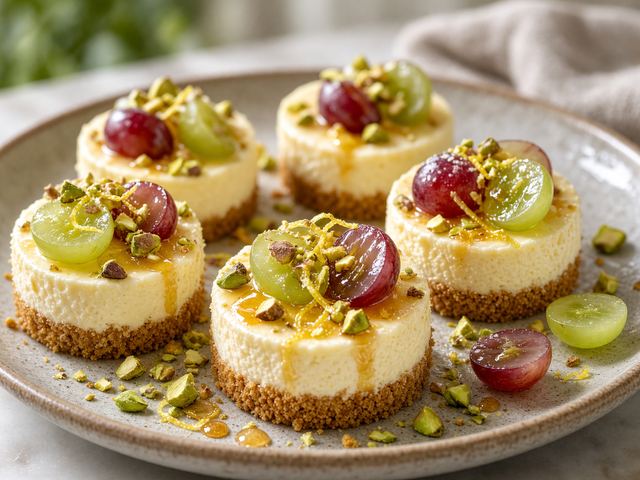 No-Bake Grape & Honey Cheesecake Bites