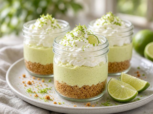 No-Bake Key Lime Pie Parfaits in Jars