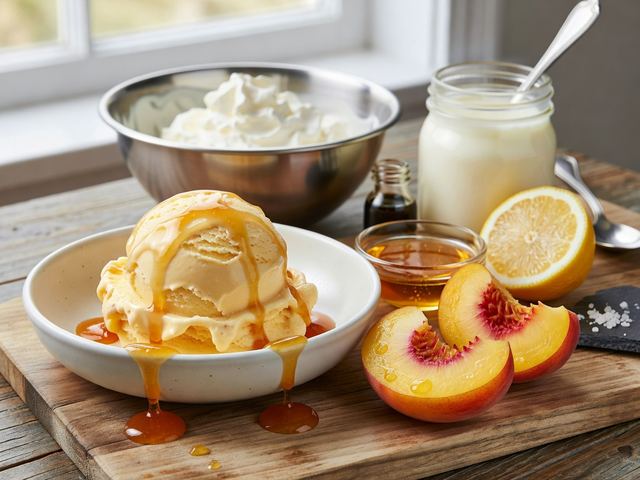No-Churn Peach Ice Cream