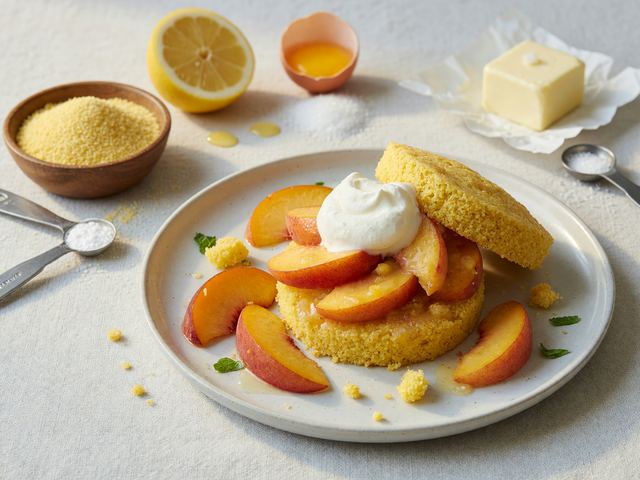 Peach Cornbread Shortcakes