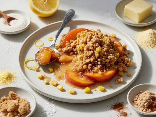 Peach & Cornmeal Crisp