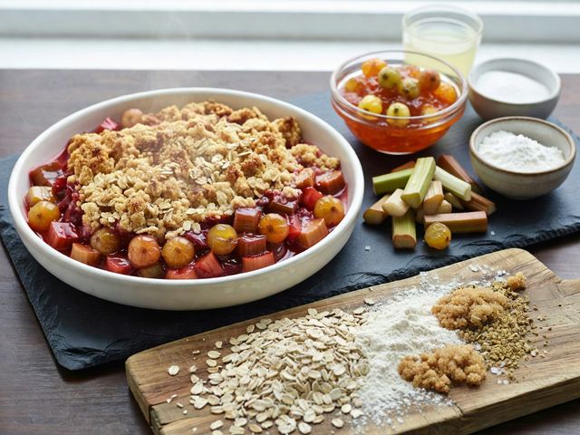 Rhubarb & Cloudberry Crumble