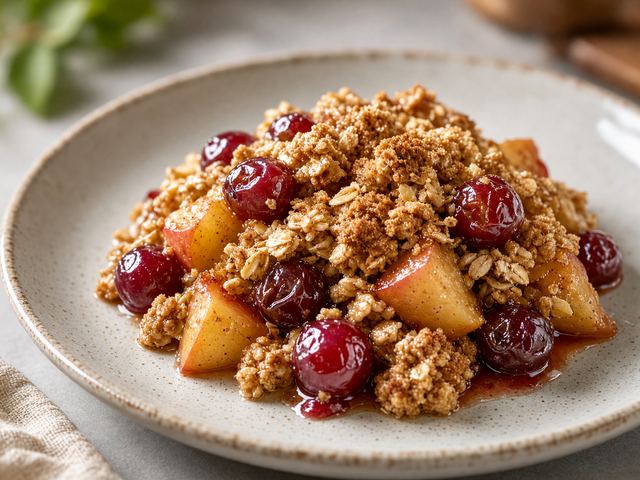 Roasted Grape & Apple Crisp