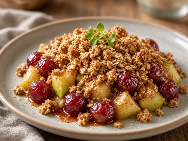 Roasted Grape & Apple Crumble